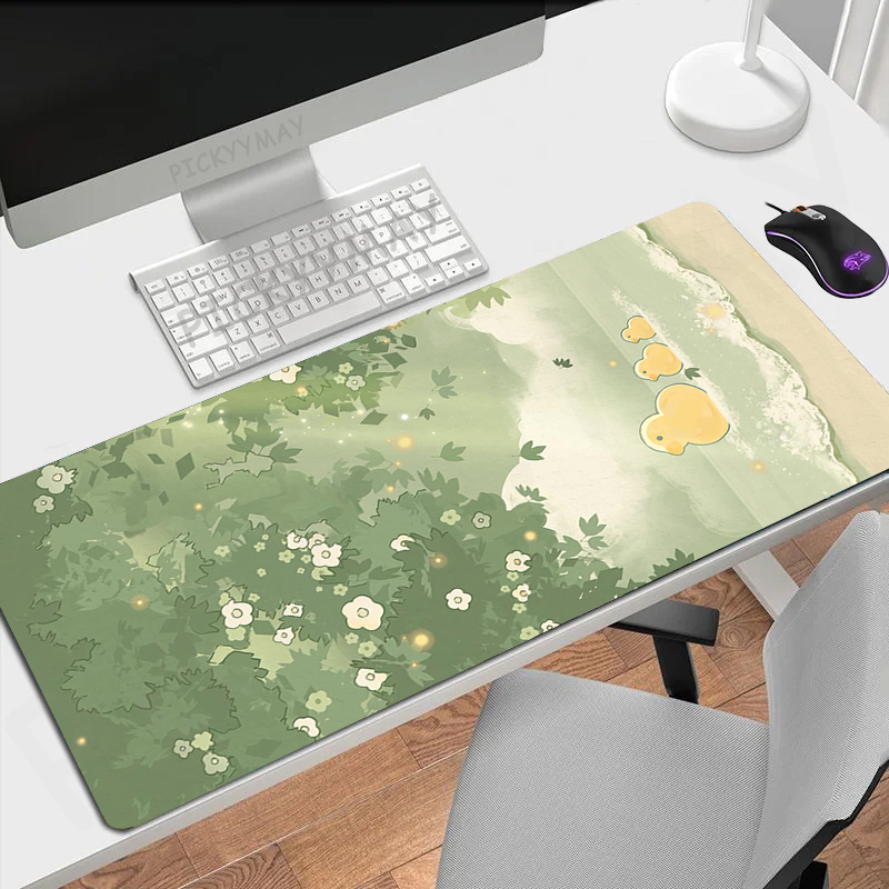 Yellow Baby Duck Mouse Pads Gaming Mousepad Kawaii Gamer Mouse Mat Keyboard Mats Desk Pad Mousepads XXL 90x40cm For Computer. 