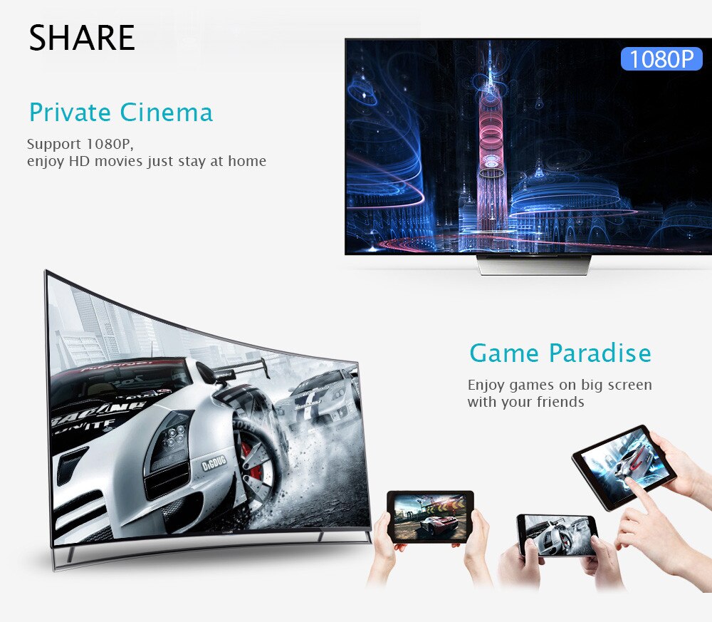 To TV 1080P Miracast Dongle Wifi HDMI-compatible Airplay TV Stick Wireless Display Receiver Adapter Support for Home. 