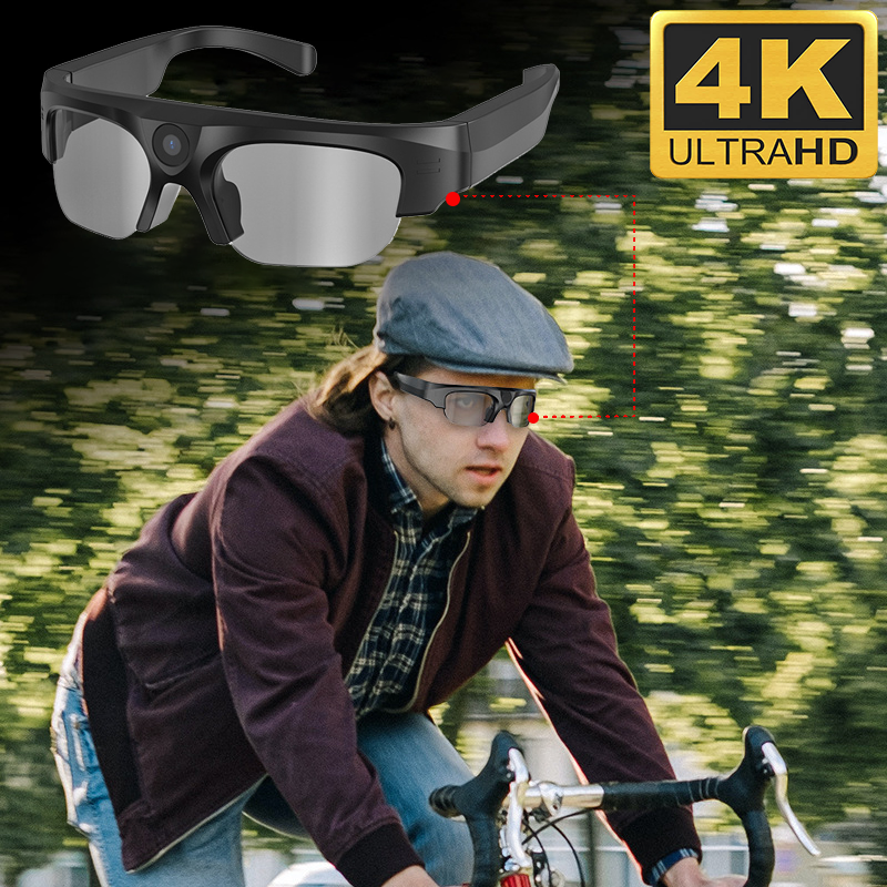 2K HD Action Camera Glasses Video Recording Sport Sunglasses with Bluetooth Speakers Call Smart Glasses 4K Ultra Mini Camera