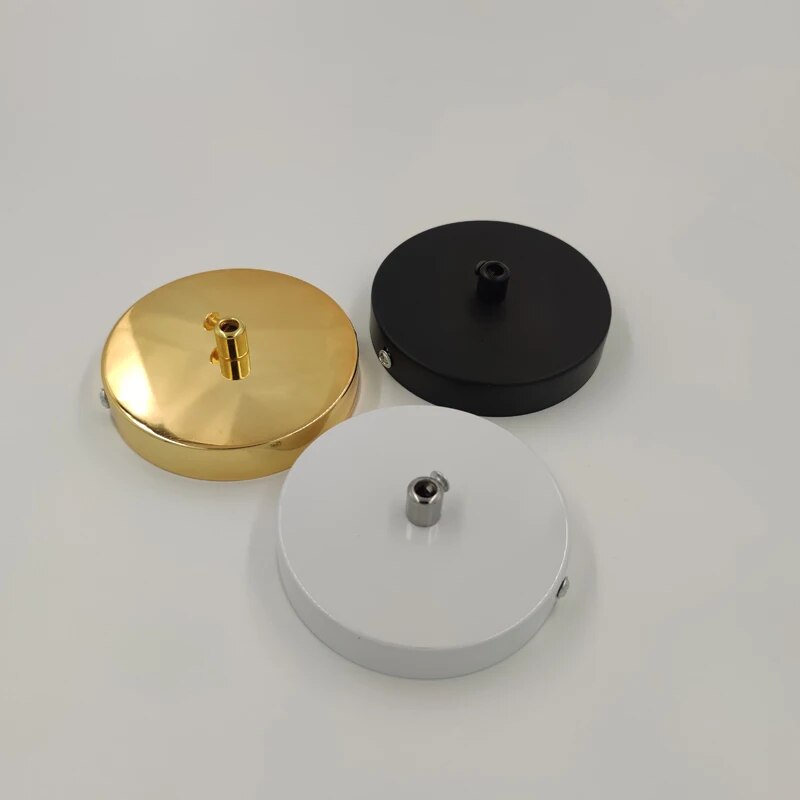 Ceiling Plate Vintage Round 10cm Black/White/Silver Lighting Accessories For Pendant Lamp DIY +Lock Wire Lamp Base. 