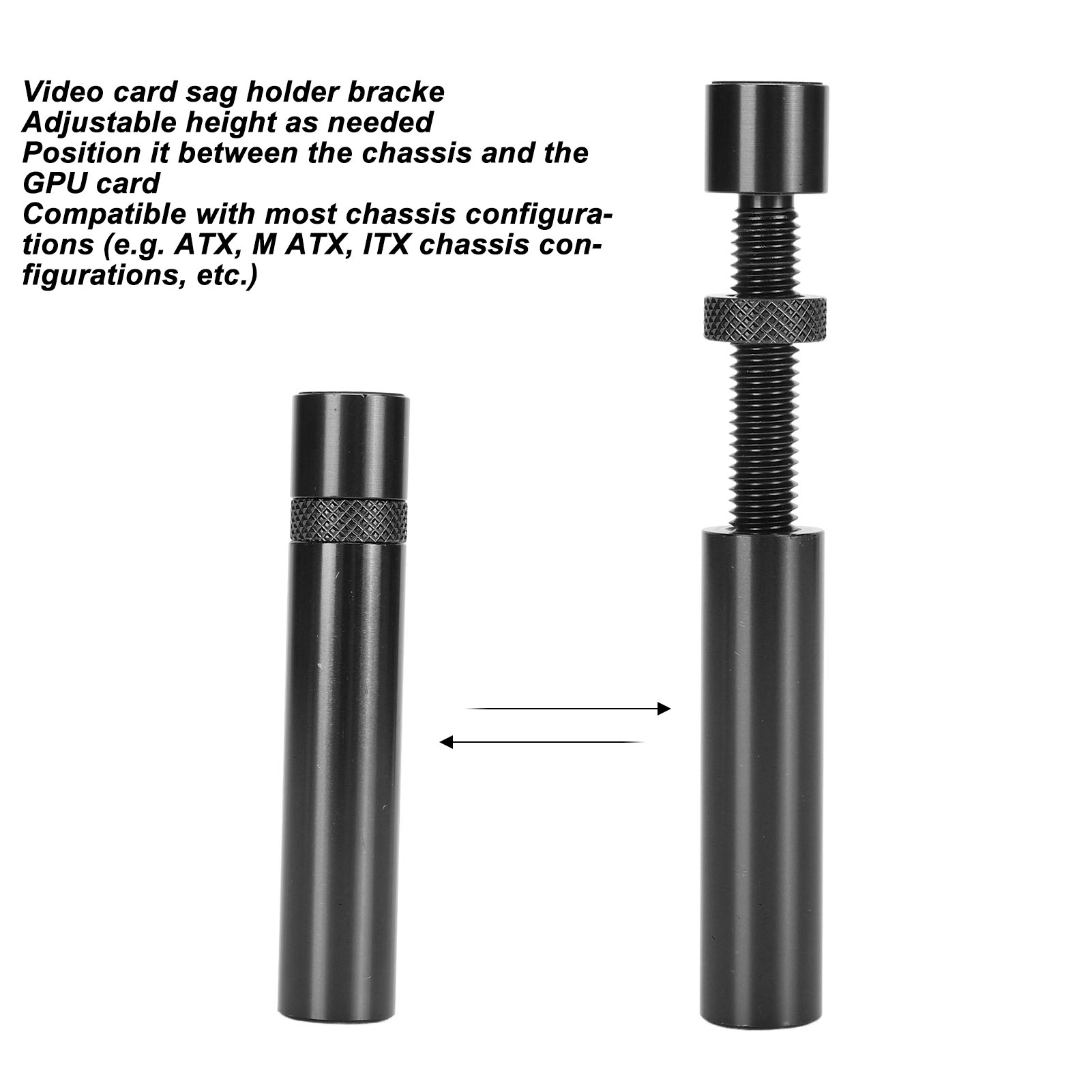 GPU Holder, Anti Sag Graphics Card GPU Brace Support Height Adjustable with Rubber Mat for All Graphics Cards. 