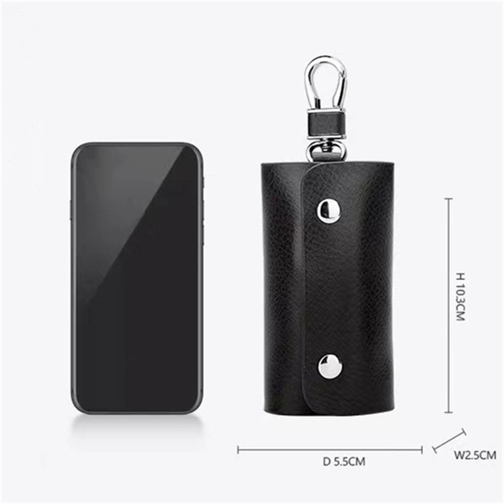 Zippered Closure Key Wallet Luxury Leather Compact Size Keychain Case Multi-Slot Key Holder for Car Keys Home Management. 