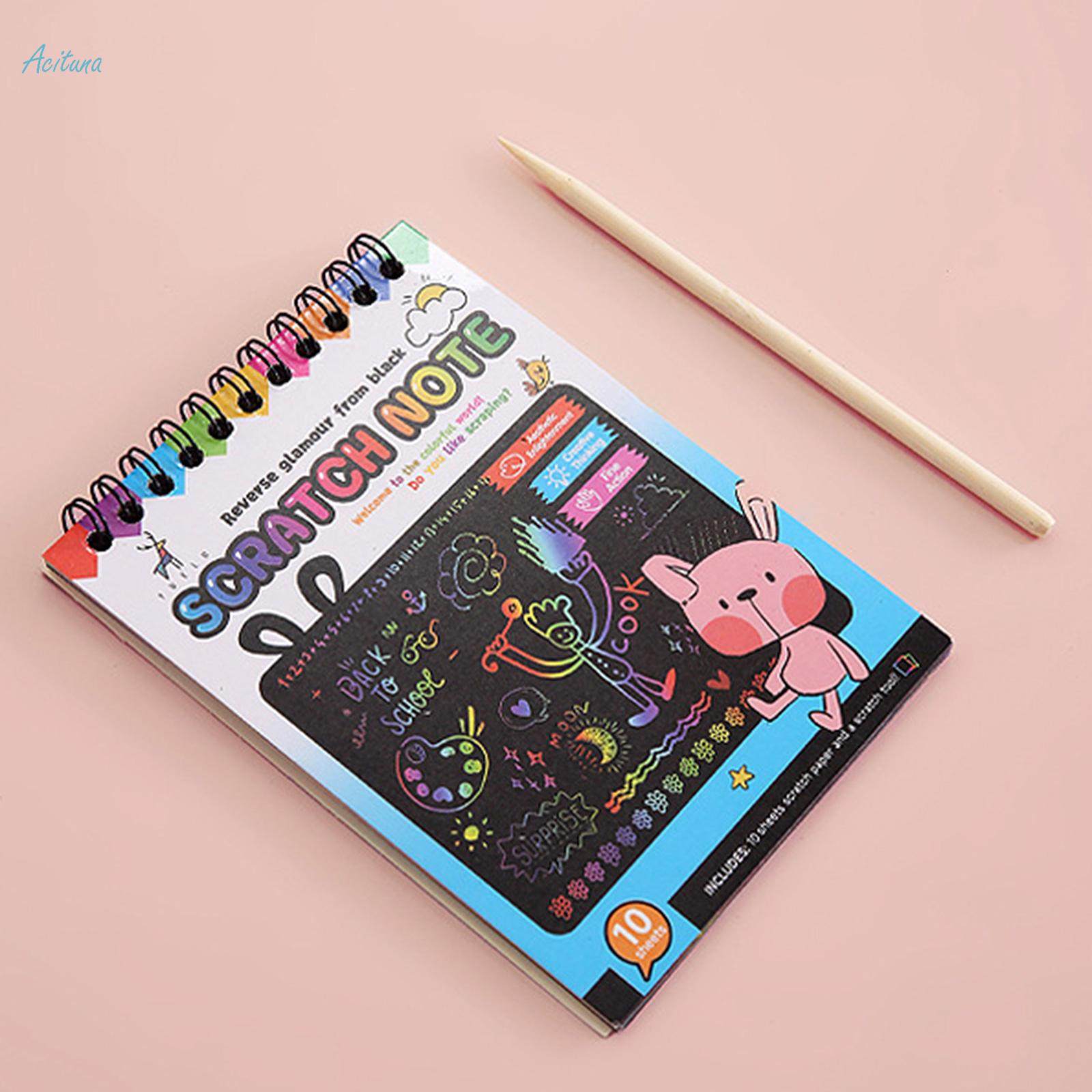 Scratch Paper Art Note Set Scratch Sheets Scratch Painting Birthday Gift. 