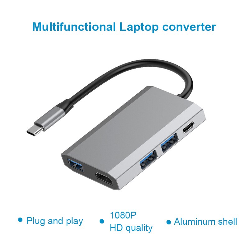 【VisioN Shop】Basix Type C Hub To HDMI-Compatible USB3.0 PD Adapter USB-C Converter for MacBook Pro Huawei MateBook C Usb 3.0. 