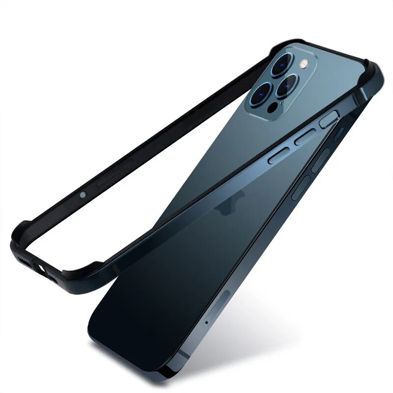 Aluminum Metal Bumper Case for IPhone 13 12 11 Pro Max XR X XS 7 8 14 Plus Silicone Phone Protective Cover Frame Accessories KEEMEEUYZO