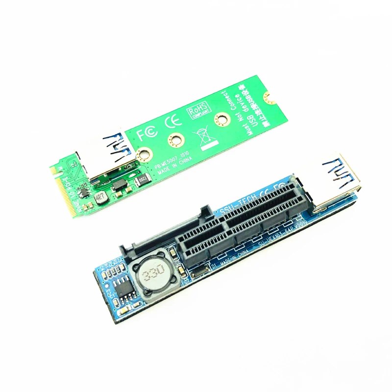 Raiser NVME M.2 to PCI-E X4 Card Extension Port Adapter Riser Card Graphics Cards Connector PCIE Extender with 60cm USB3.0 Cable. 