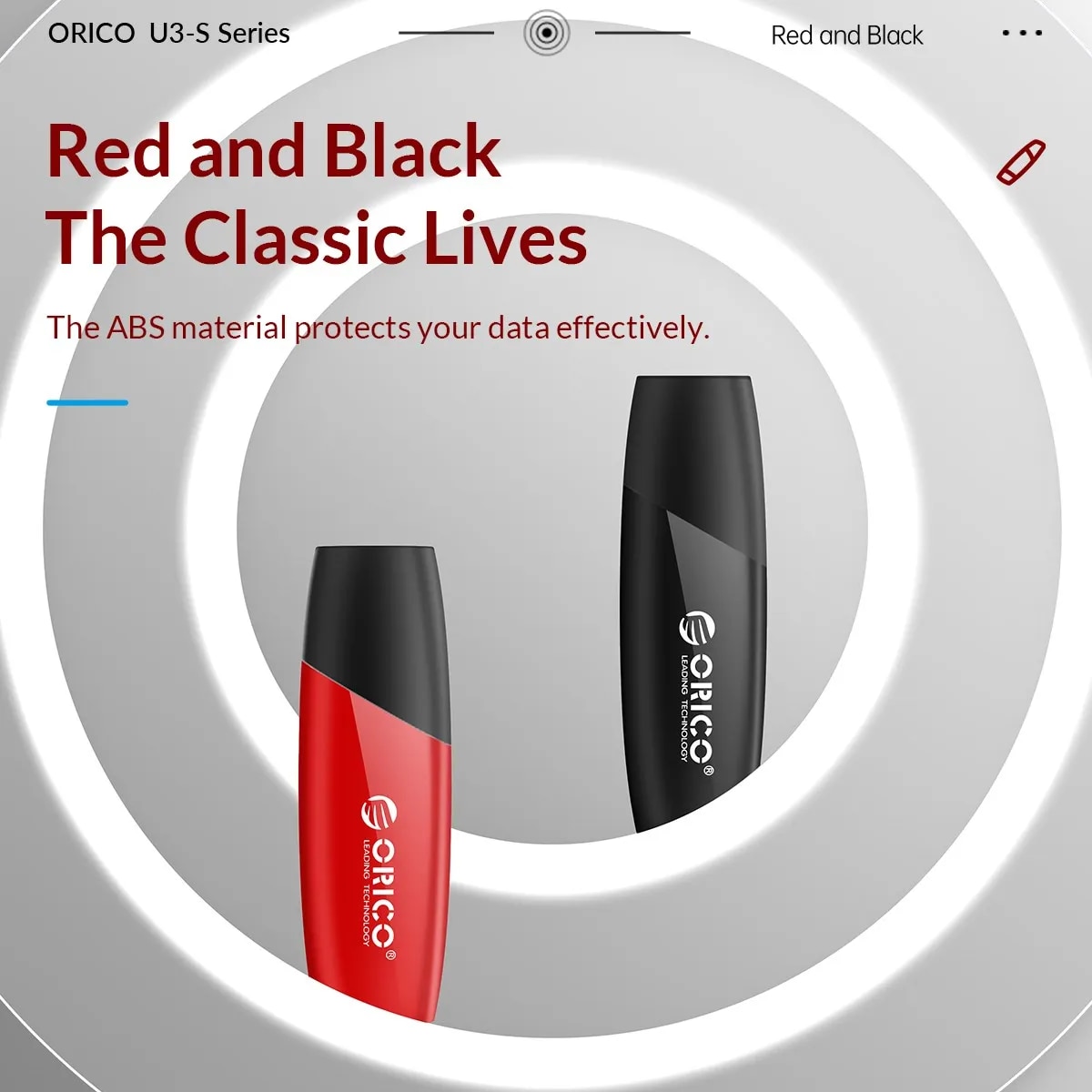 ORICO New Trend USB3.0 USB Flash Drives 32GB 64GB 128GB 256GB Pen Drive USB 3.0 Stick Pendrive Black Red for External Storage. 