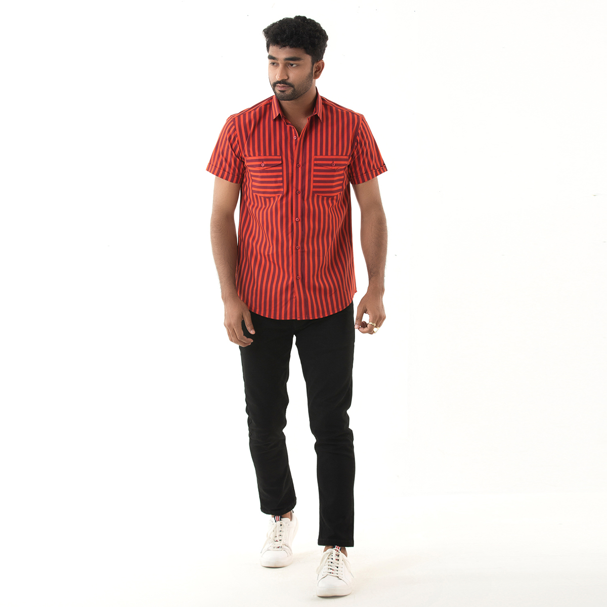 Casual Half Shirt - Orange: Buy Online 