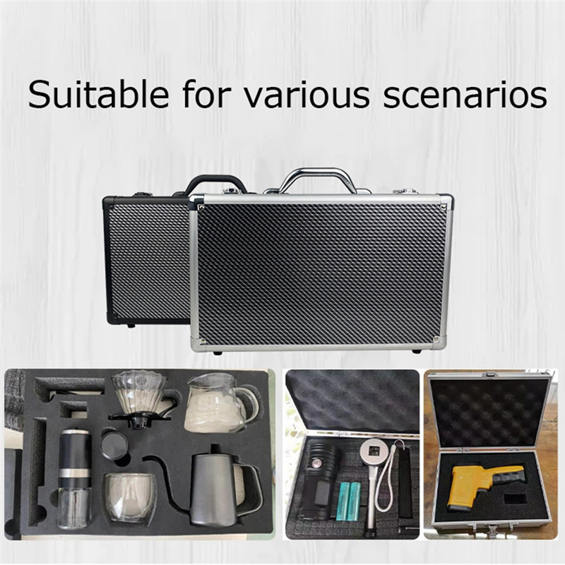 Carbon Fiber Tool Box Aluminum Tool Case Suitcase Equipment Hard Carry Bag Instrument Hard Case Portable Toolbox Easy to Use A. 