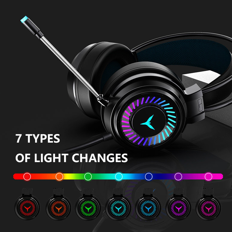 Mkeps gaming headphones led wired headset noise canceling with microphone for PC laptop computer. 