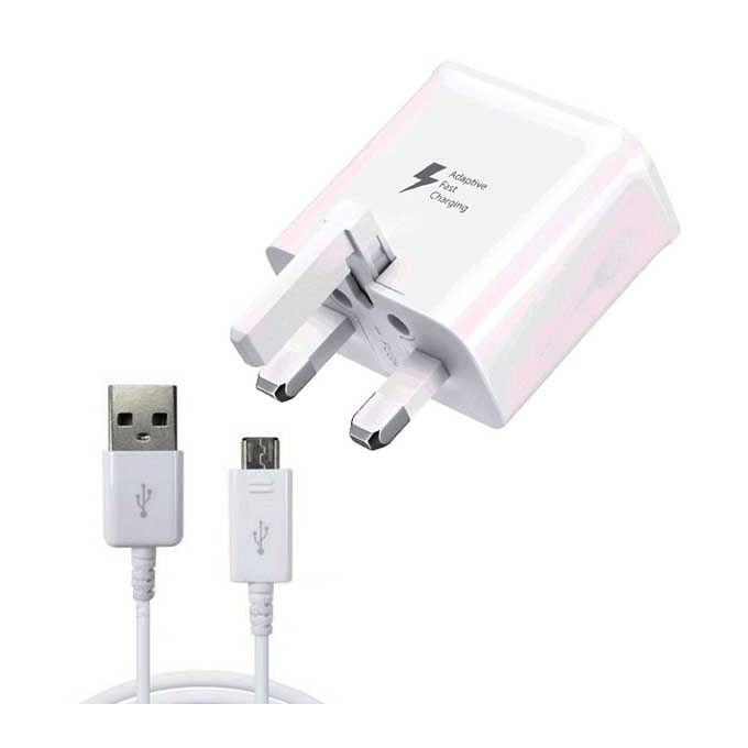 Samsung S7 / S7 Edge/ S6 / S6 Edge 3 Pin 15 Watt Fast Charger With Data Cable. 