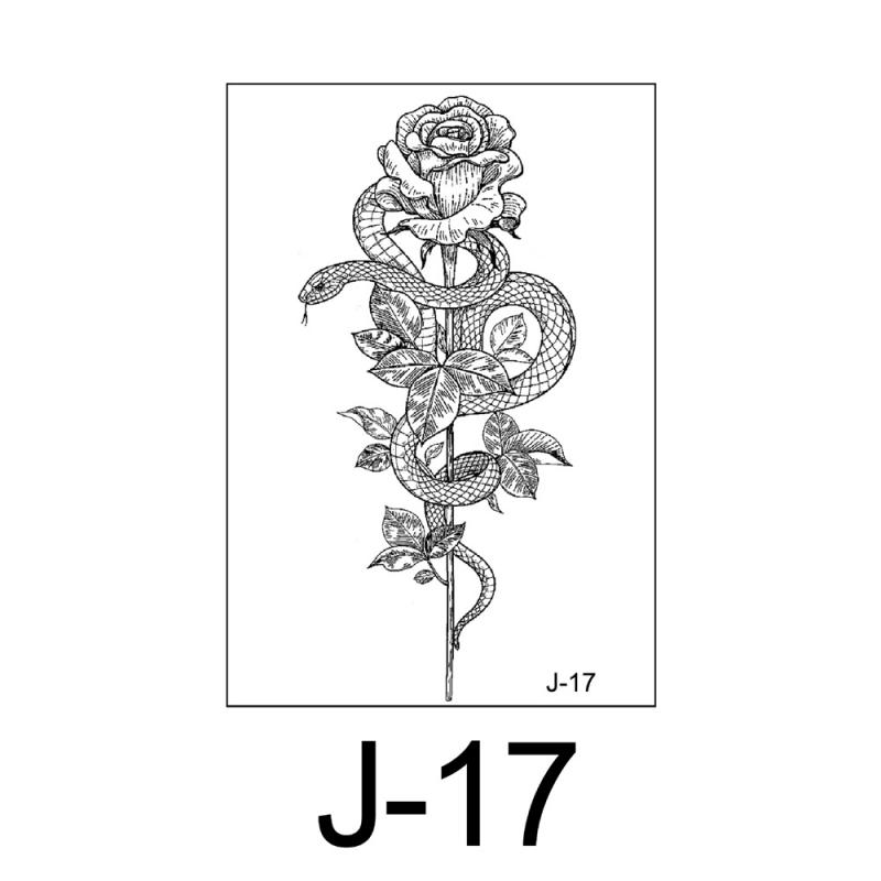 Waterproof Tattoo Stickers Large Black Flower Water Proofing Vivid Colors Rich Styles Easy To Clean Disposable Tattoos