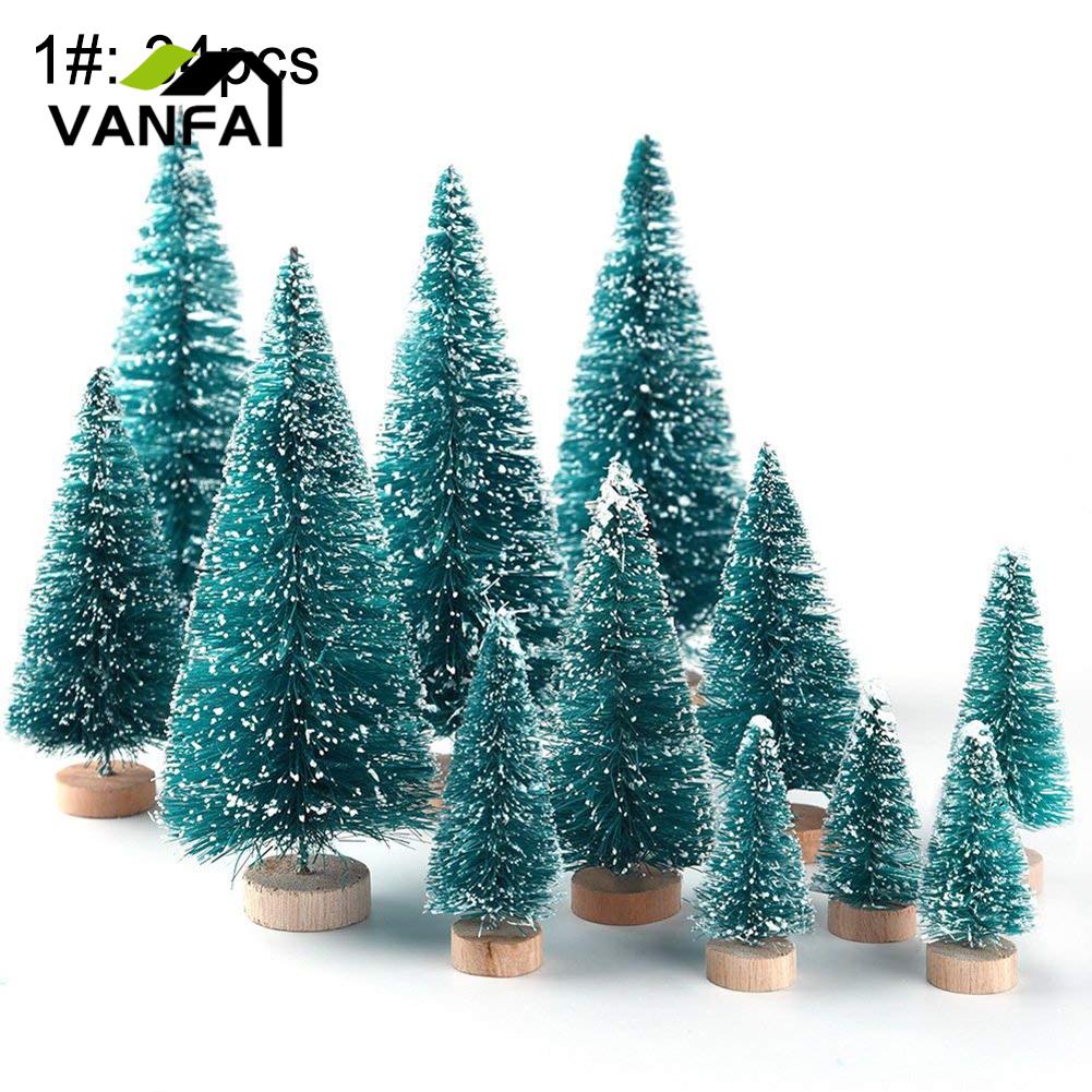 Tiny Xmas Tree Lightweight Mini Snowy Pine Tree Xmas Party Ornament. 