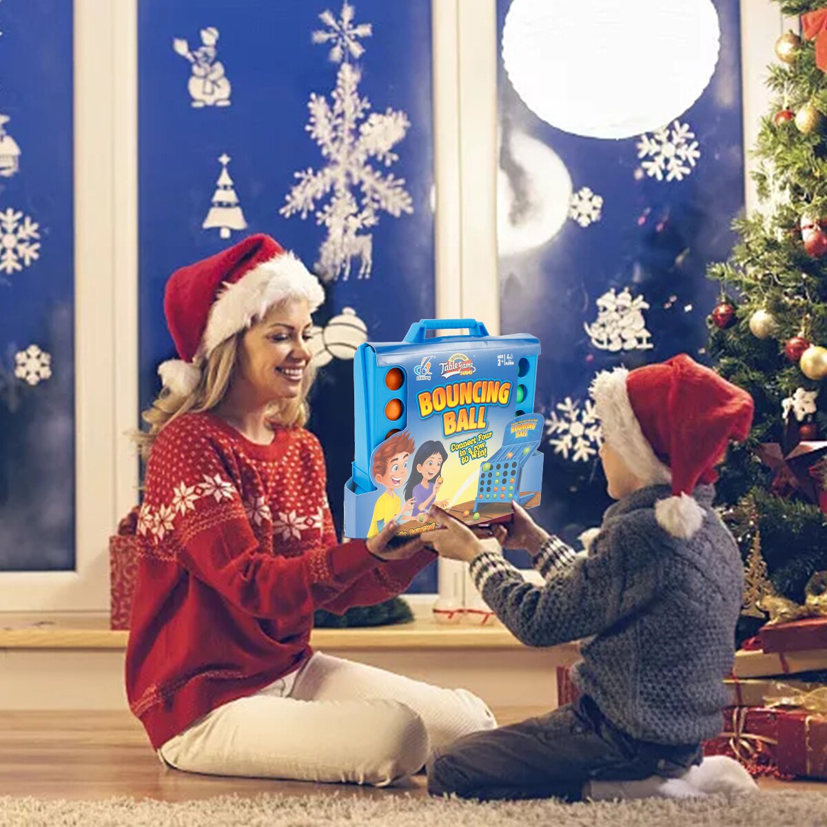 Connect 4 SBoard Game Desktop Games Children Portable Four Continuous Bouncing Ball Two Player Puzzle Game Children Gift. 