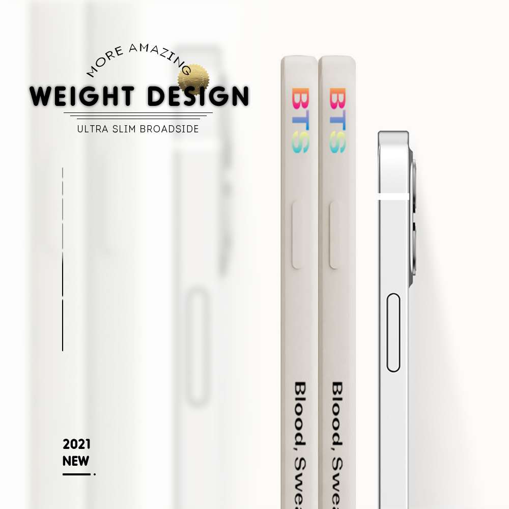 UCUC for iPhone X XS Back Cover Famous Korean Boy Group BTS Thin Soft Luxury Square Liquid Silicone Phone Case. 