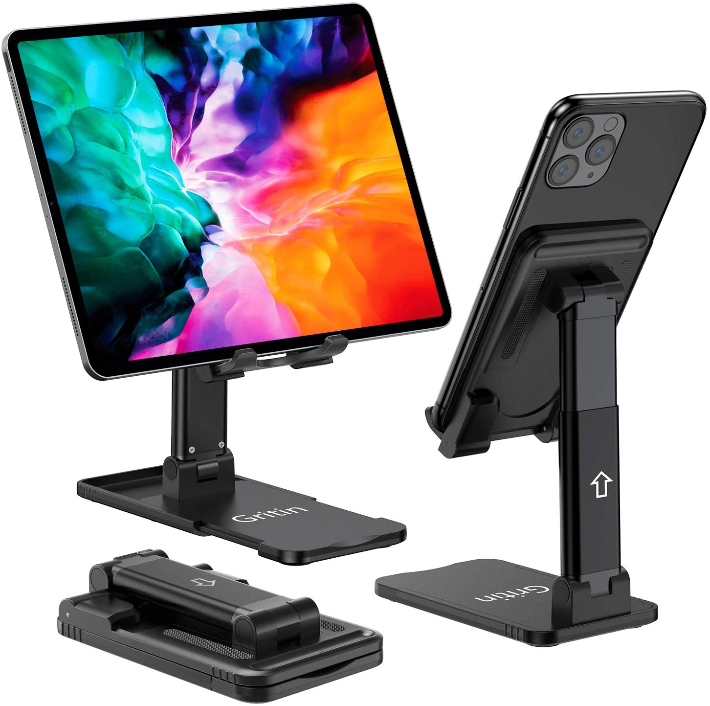 Height Adjustable Mobile Phone Tablet Holder Cellphone Stand Adjustable Desk Smartphone Mount. 