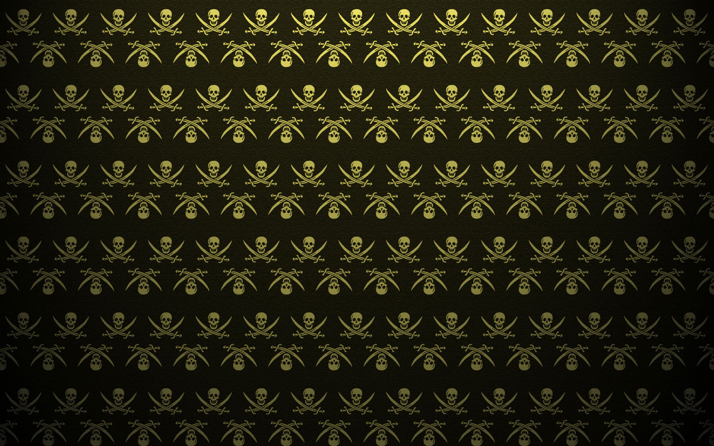 LPTP-1028 Jolly Roger  Pattern Wallpaper. 