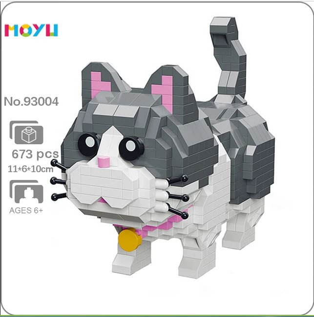 MOYU 673 PCS Cute Animal Cat Diamond Building Bricks Block DIY Mini Micro Building Block Set For Children. 