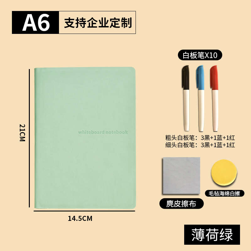 Small notebook, draft paper, leather whiteboard, desktop, note writing board, erasable A5 hand. 