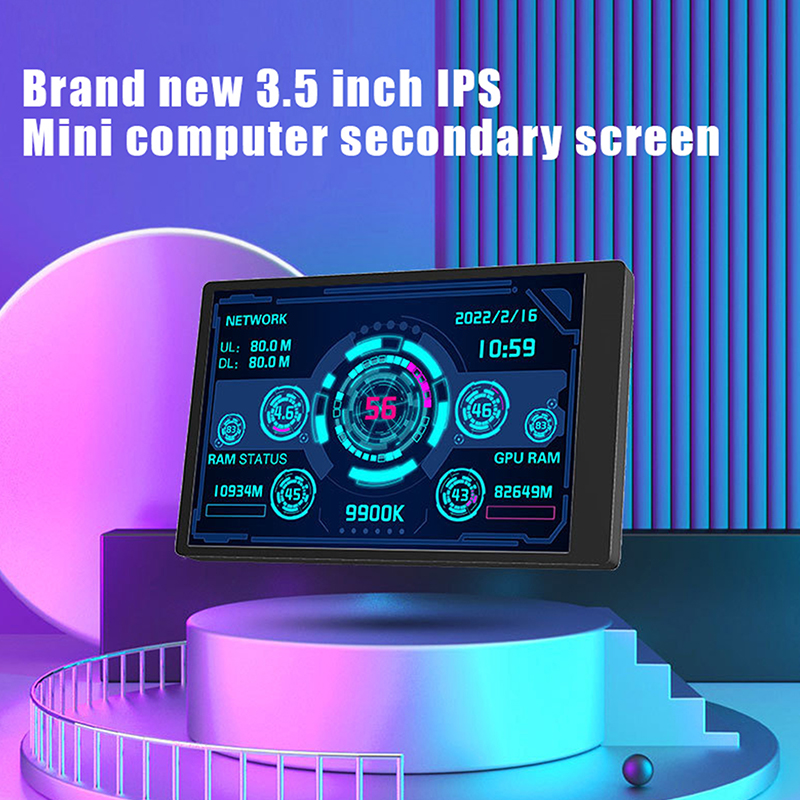 New 3.5 Inch IPS TYPE-C Secondary Screen Computer CPU GPU RAM HDD MonitorUSB Display For Freely AIDA64. 