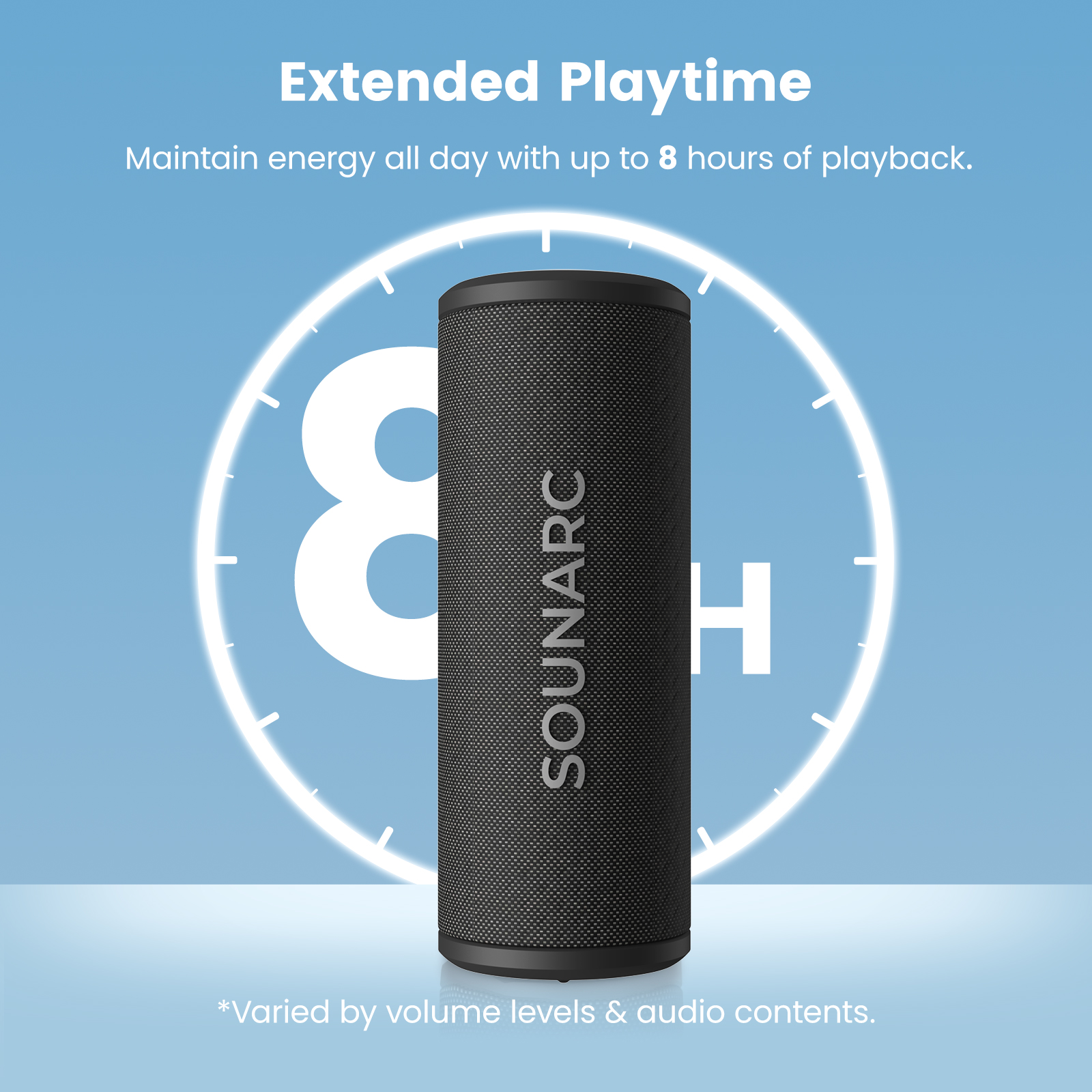 Sounarc P4 Bluetooth Portable Speaker, Stereo Pairing, Built-in 3000mAh Battery, 20W Stereo Sound, Various Lighting Modes, IPX6. 