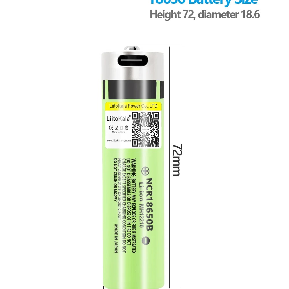 1PCS LiitoKala USB-34B Type-C 18650 3.7V 3400mAh USB Rechargeable Li-ion Battery for Flashlight Electric Mouse Toy Battery. 