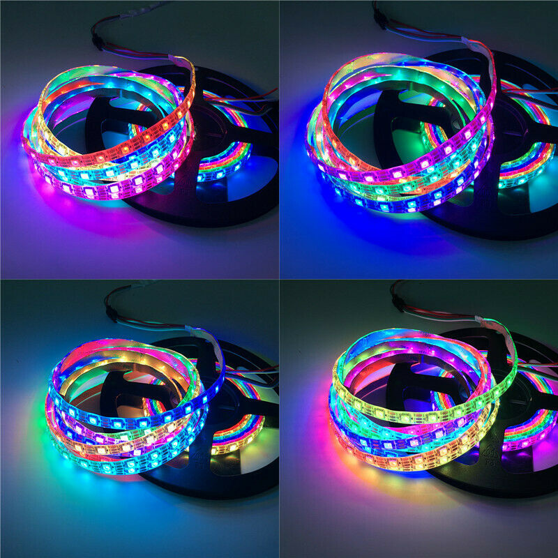 TUYA LED Strip Lights WS2812 RGBIC Addressable Strip Light with Chasing Effect Wifi USB 5V Smartlife Dreamcolor For TV Bedroom. 