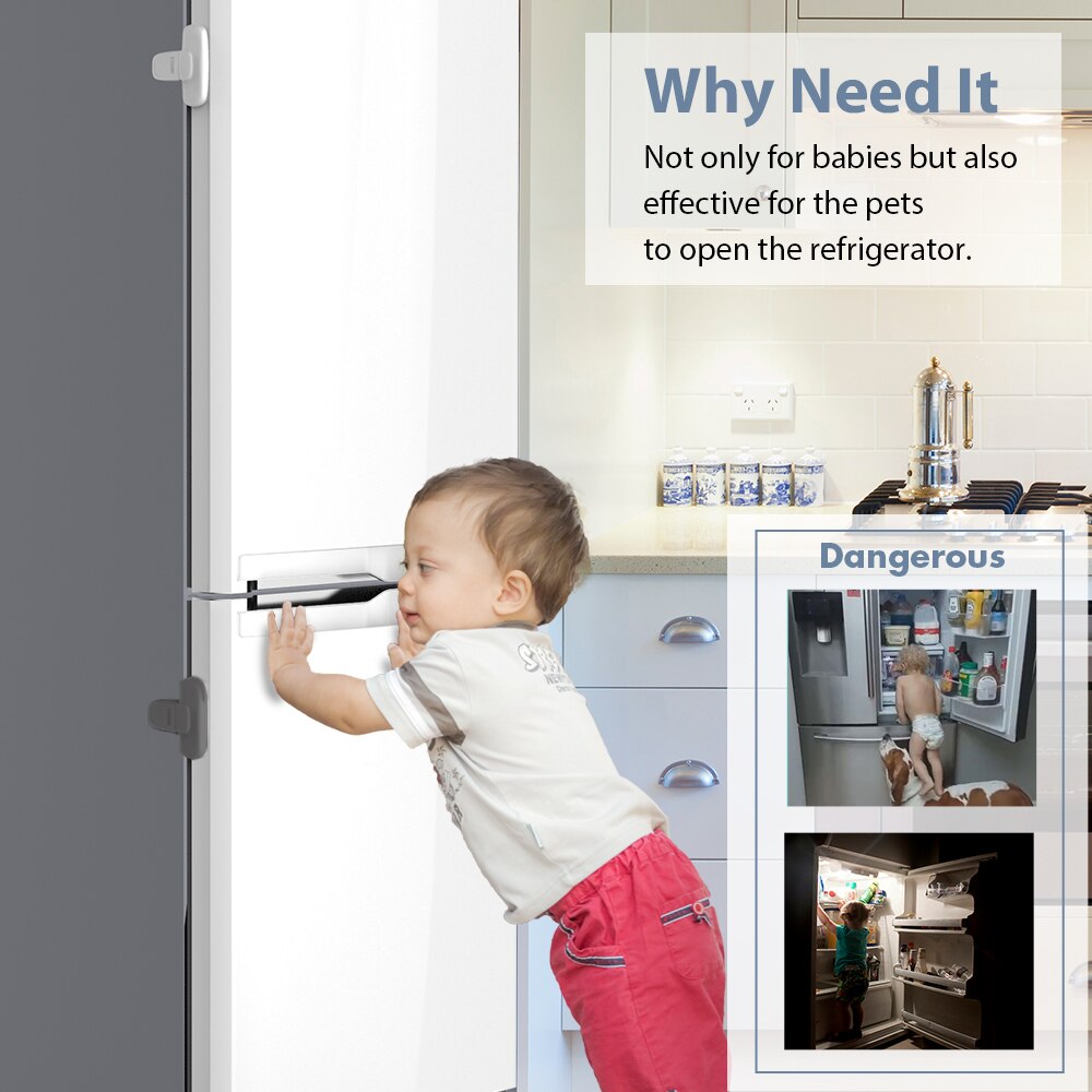【happy one】EUDEMON Single Door Fridge ty Lock for Mini Refrigerators Door Baby Protection From Children Lock. 