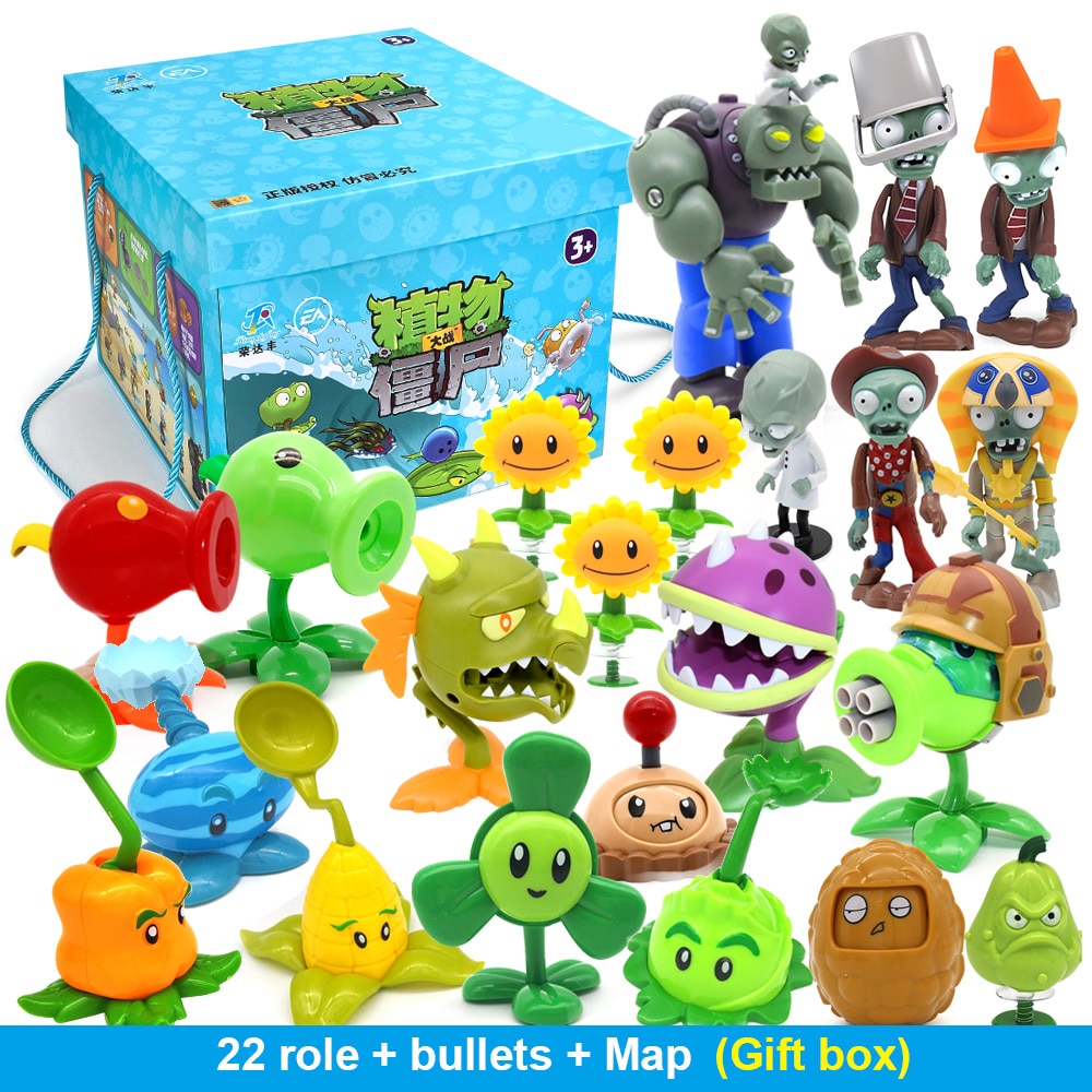 New Role PLANTS VS ZOMBIES 2 PVZ Toys Full Set Gift For Boys Box-packed Children's Dolls Action Figure Model Present Map. 