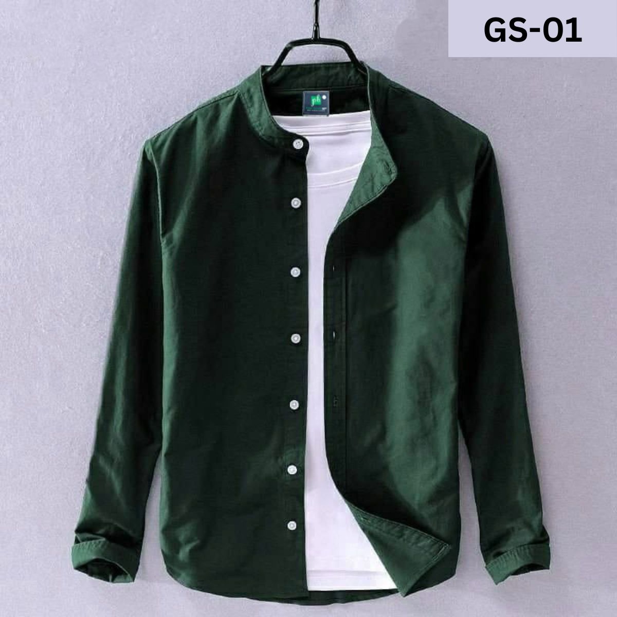 Winter Comfortable Ban Collar White Casual Shirt for men. 