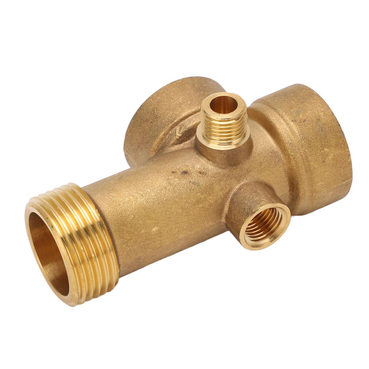 Pipeline Connector, Brass Water Pipe Fitting 5 Way for Oil