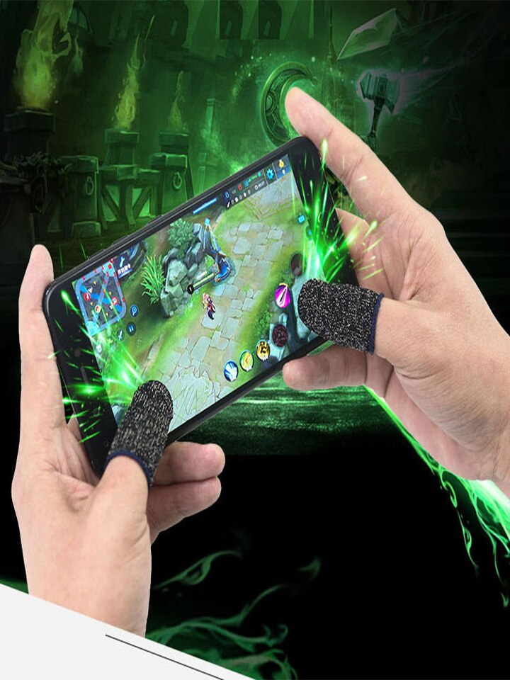 PUBG Mobile Gaming 1 Pair Breathable Mobile Finger Sleeve Press Trigger Game Controller Sweatproof Gloves. 