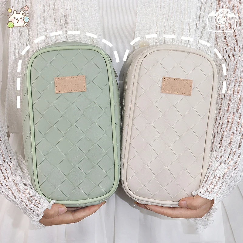 Extra Large Pencil Case Versatile Portable Multi-layer Pen Box Zippered PU Material Pencil Pouch for School Supplies Art. 