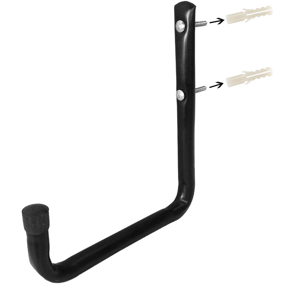 Heavy Duty Garage Hooks Storage Utility Hooks Wall Mounted Kayak Hooks Hangers Organizer with Screws and Wall Anchors (6Pcs Black Small J Hook). 