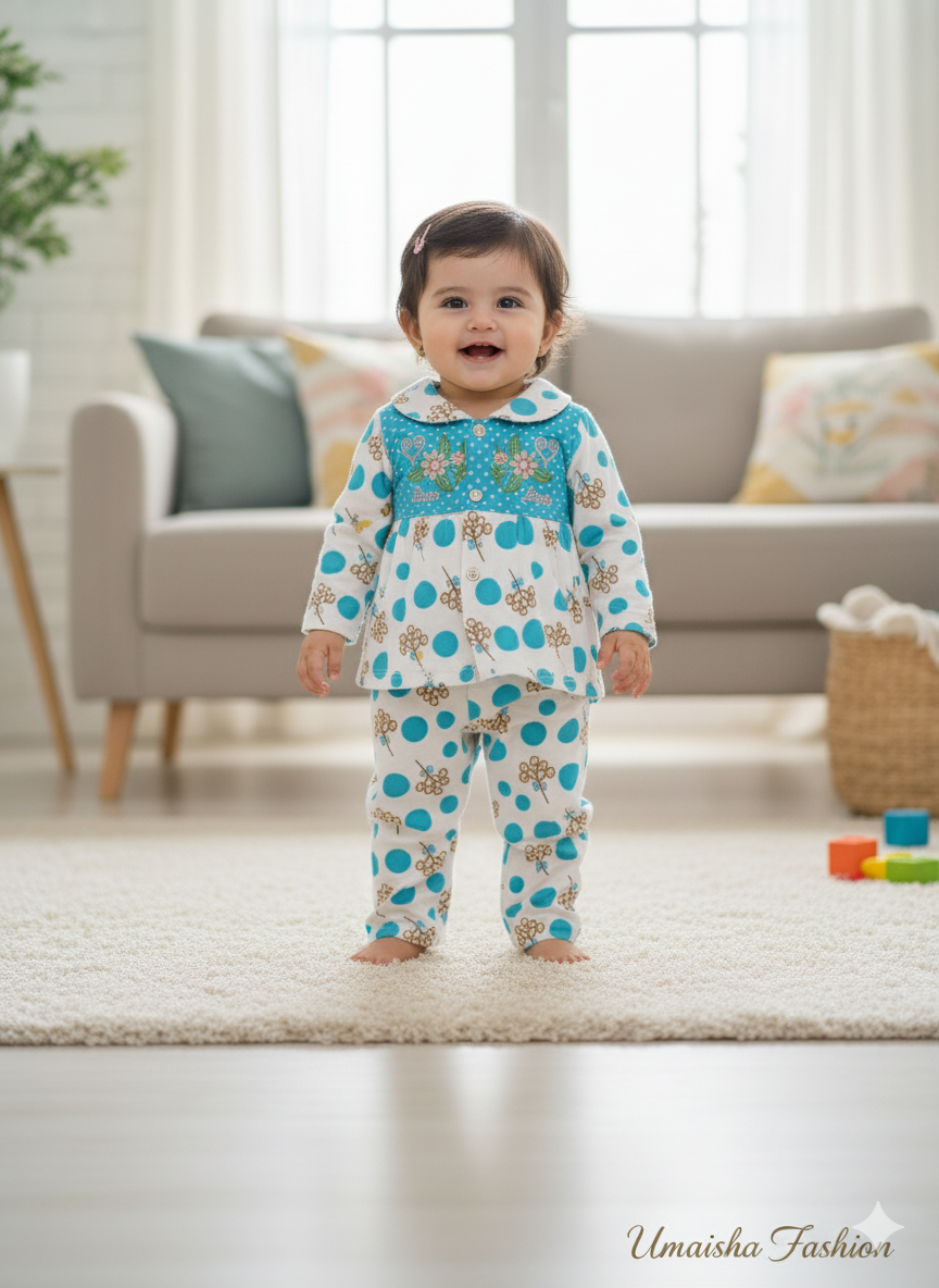 Baby girls fashionable beautiful casual dress for 1 to 12 Months babies dress.