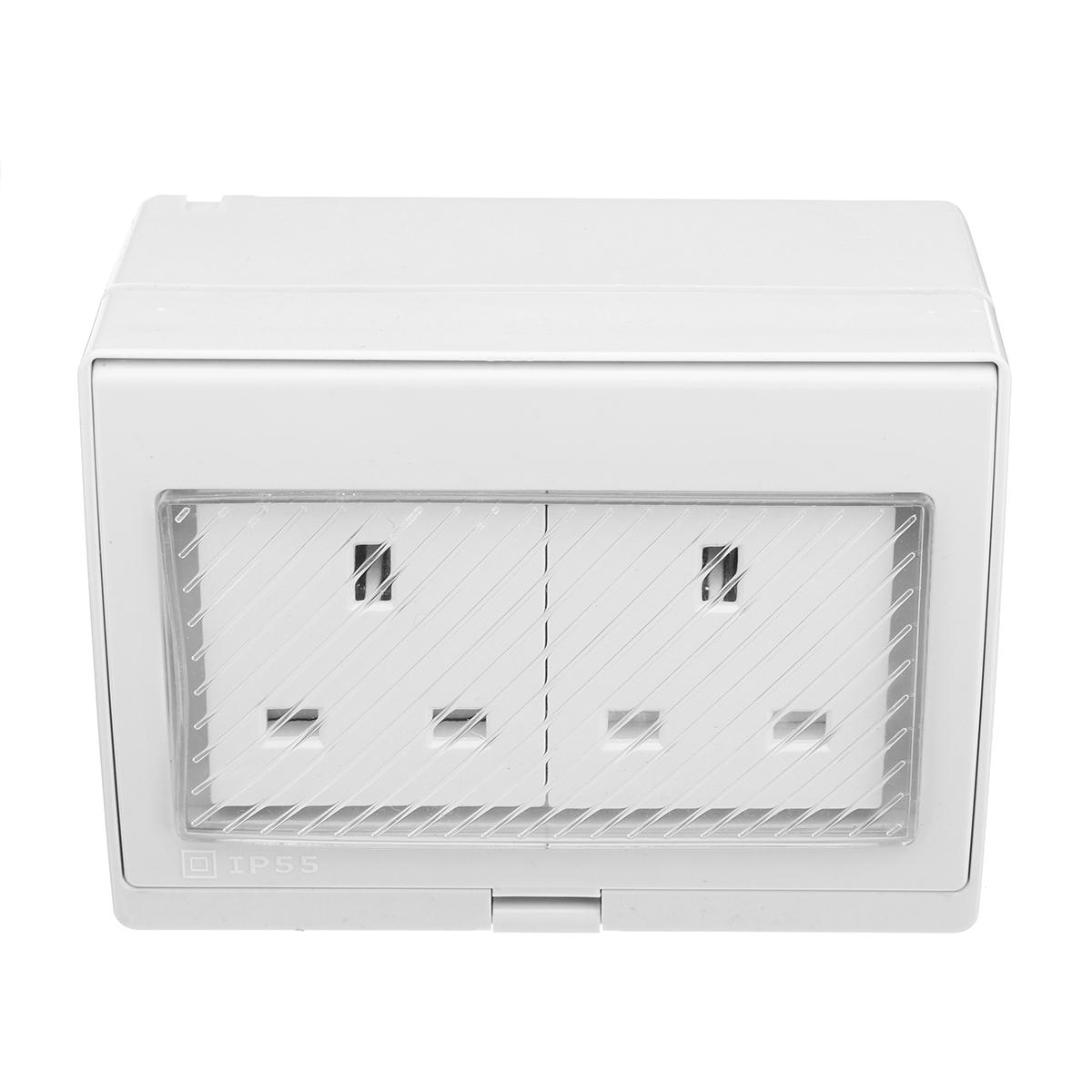 Helpful Waterproof IP55 13A Two Socket Plug Outdoor Storm Power Switched Damp. 