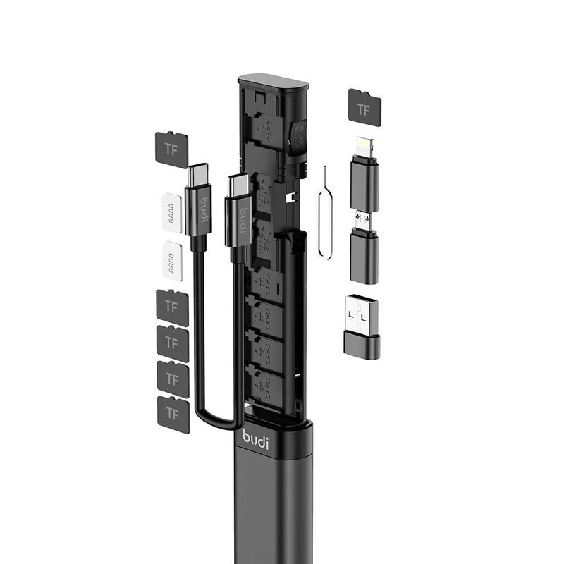 Multi-Function Smart Adapter Card Storage Data Cable USB Box for. 