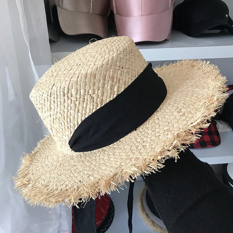Women's Weave Raffia Sun Hats Wide Brim 