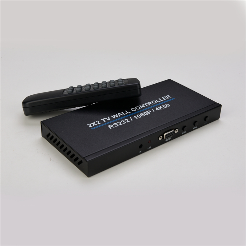LKPCIGCXM 4K 60Hz 2X2 -Compatible Video Wall Controller Video Wall Processor 4 Channel TV Stitching Box TV Splicer EU Plug. 