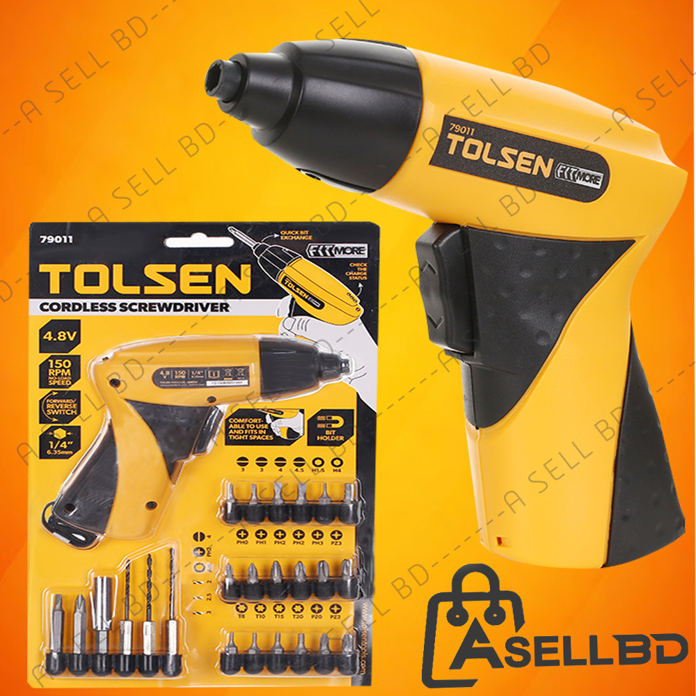 TOLSEN Cordless Drill Screwdriver w/ 24 pcs Accessories