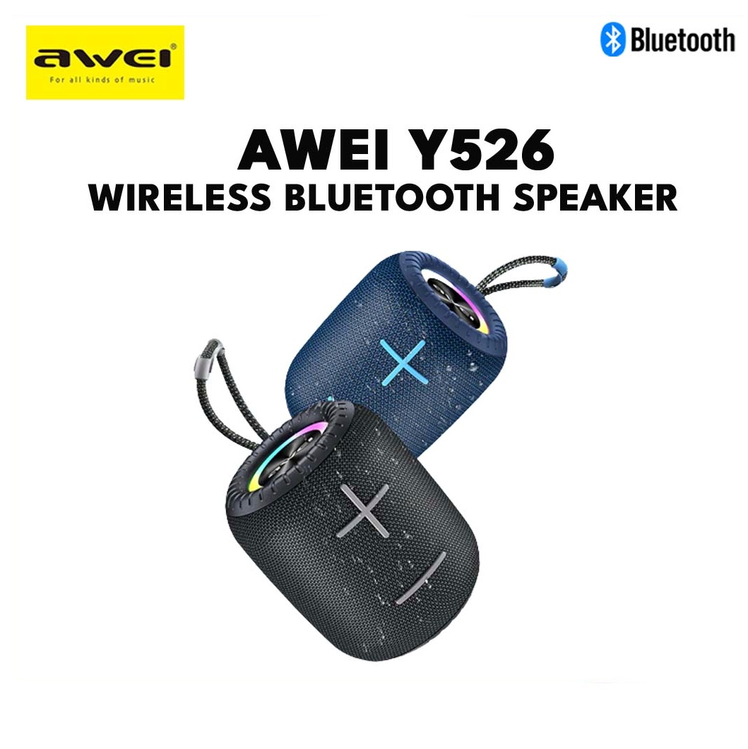 Awei Y526 Bluetooth 5.0 IPX4 Waterproof Portable Outdoor Wireless Speaker With Magic Lights. 