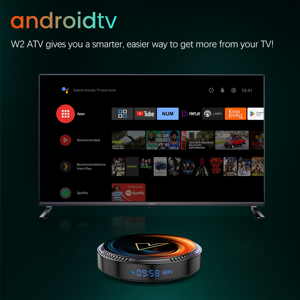 W2 ATV androidtv 11.0 Smart TV Box Amlogic S905W2 Support Google Voice Input 8K Video 4K 60fps AV1 Dual Wifi BT4.0 Media Player. 