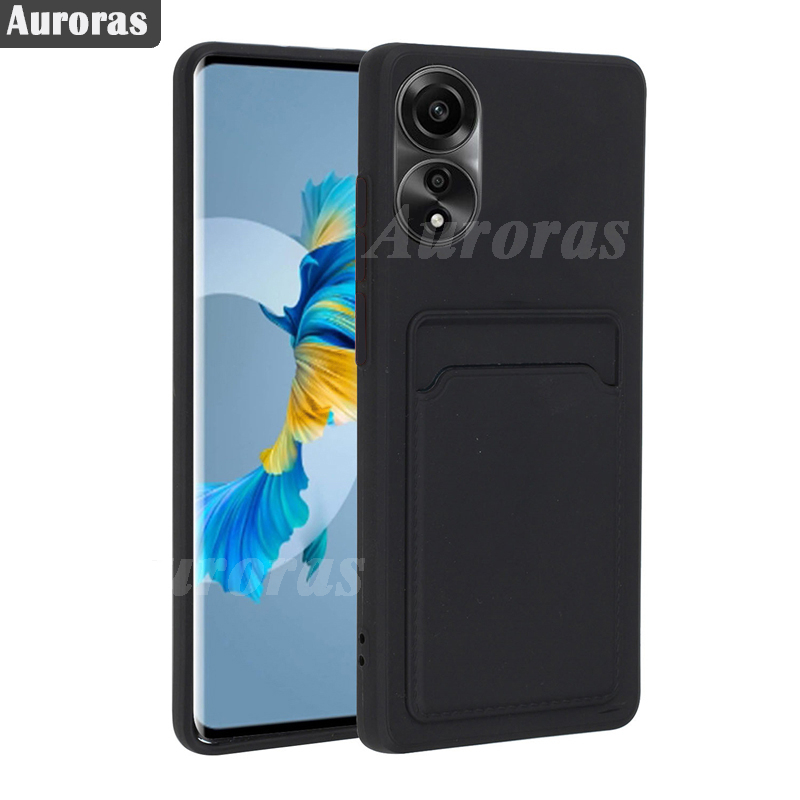 For OPPO A18 Phone case Card Slot Card Silica Gel Soft Holder Wallet Case For OPPO A18 4G Cover Casing HP. 