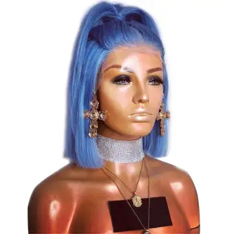 Women Front Lace Synthetic Bob Straight Hair Wig Cosplay Party
