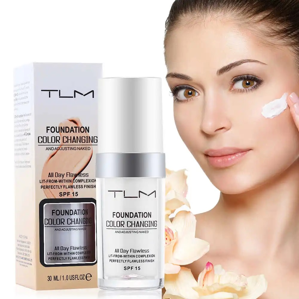 TLM Foundation Magic Color Changing Foundation Liquid Soft Matte Long Lasting Hydrating Makeup Base maquiagem Abandon Abandon