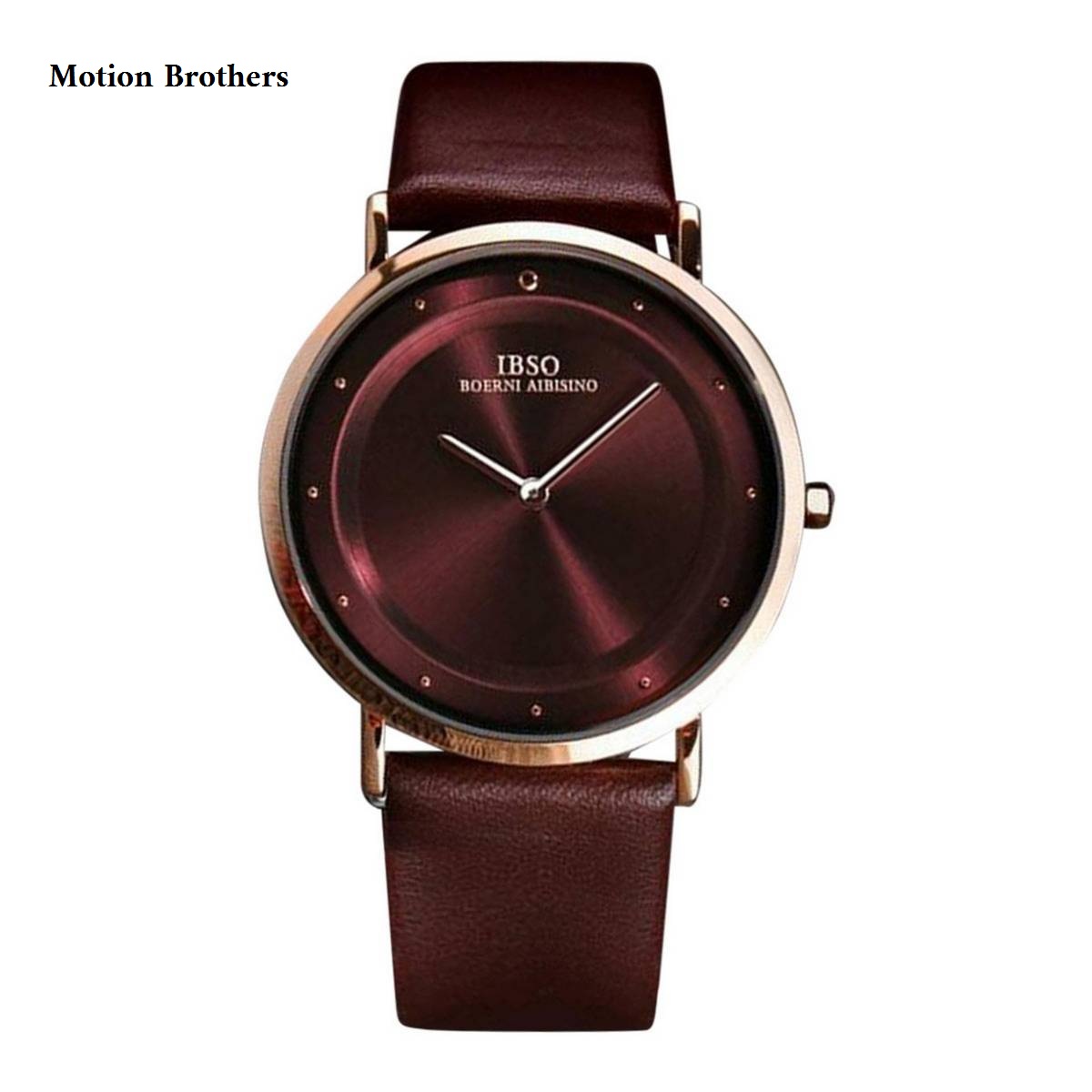 B5 BMHT NEW IBSSO Leather Analog Watch for Men Brown. 