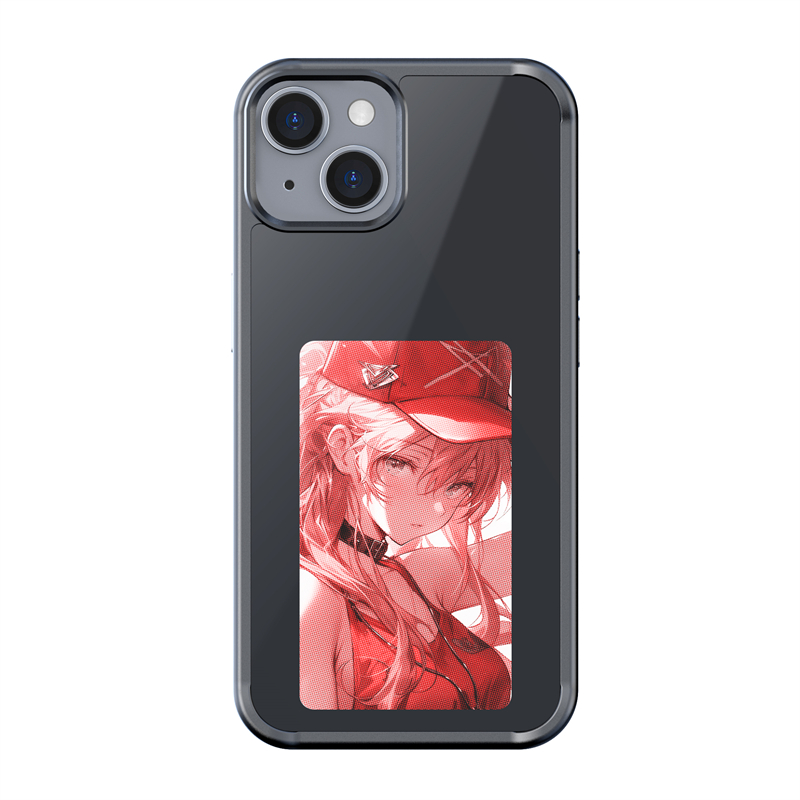 New-tech NFC Function Phone Case For iphone 15 14 13 Pro Max DIY Cases E ink Screen Phone Cover Cartoon Girl Fundas Battery Free. 