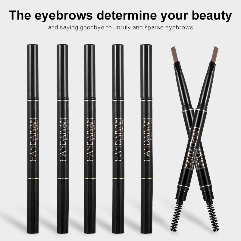 HANDAIYAN  Waterproof Eyebrow Pencil Dark Brown, Premium Eye Brow Pencil Brn with Spoolie Brush, Longwearing for Perfect Brows. 