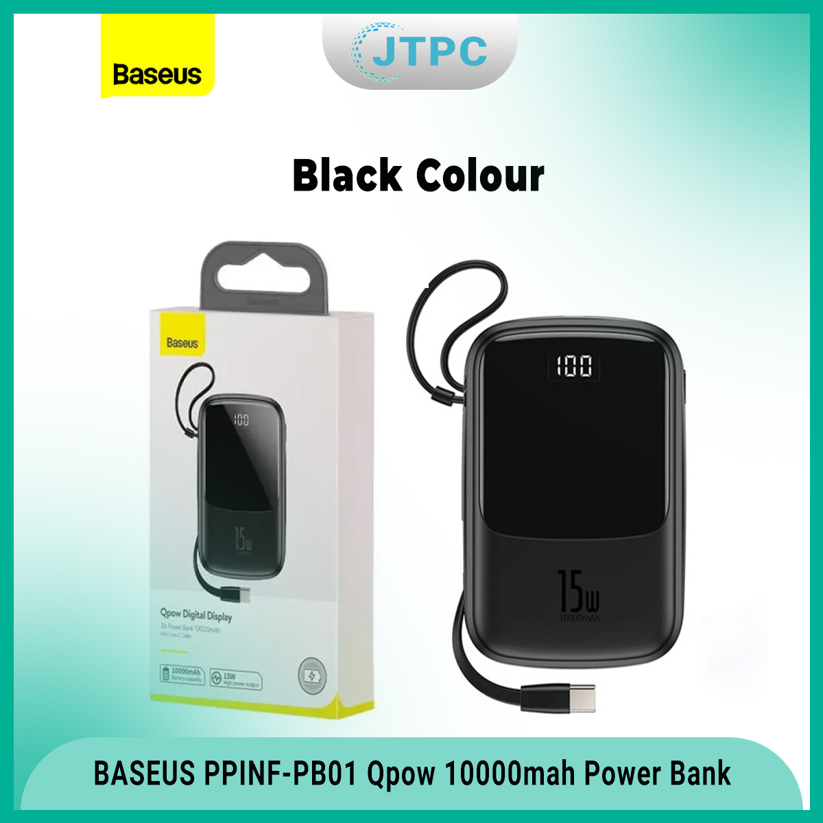 Baseus Qpow 15w 10000mAh Lithium Polymer Battery Single USB Type C