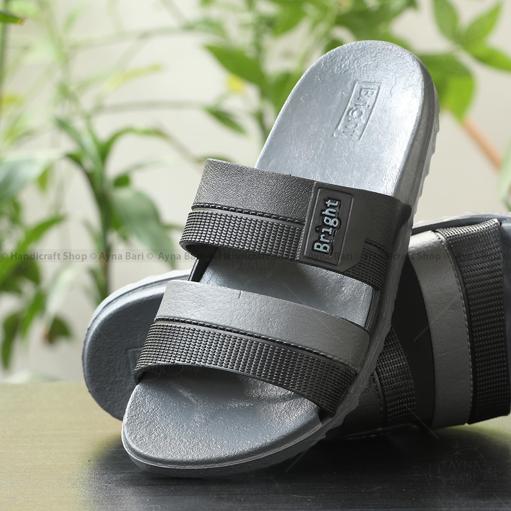 Sandal for Man | Bright R-876 | 2 belt slipper slides for Man Crepe soal